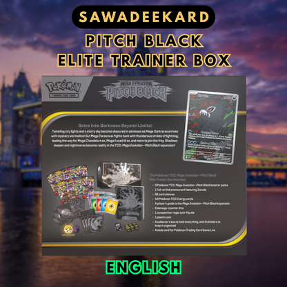 Exclusive Zarude full art foil promo card from the Pokemon TCG Mega Evolution Pitch Black Elite Trainer Box