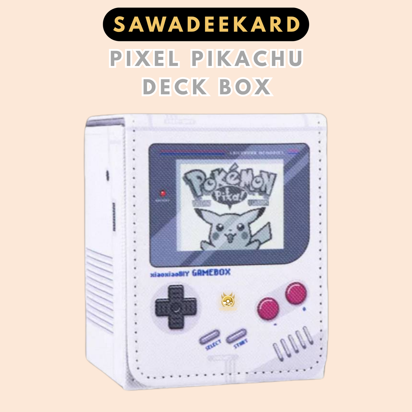 Pixel Pikachu Gameboy style Pokemon TCG deck box