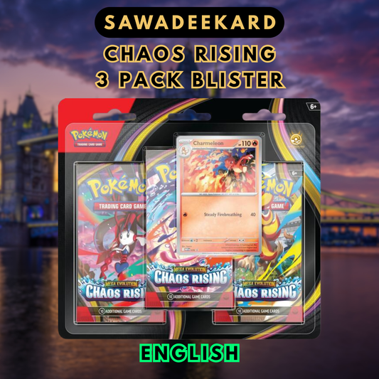 [PRESALE (SWDK GUARANTEE)] [ENG] [Mega ME4.0] Chaos Rising 3-Pack Blister Pokemon TCG (3 Packs)
