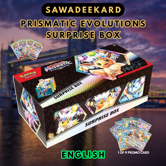 [ENG]	[Scarlet & Violet	SV08.5]	Prismatic Evolutions Surprise Box Pokémon TCG (Official Eeveelution Promo + 4 Booster Packs)